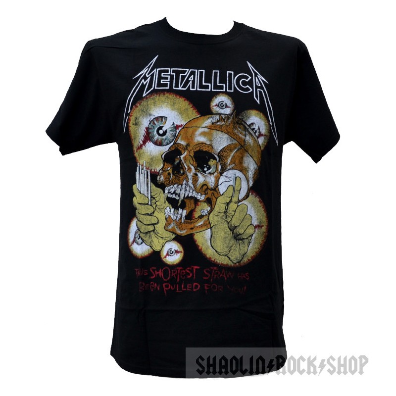 Metallica Shirt Pushead Shortest Straw Vintage Black - Shaolin Rock Shop