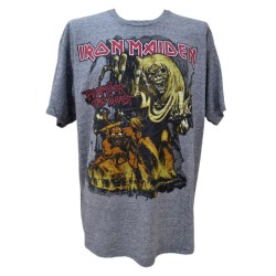 Iron Maiden Playera The Numer Of The Beast Gris