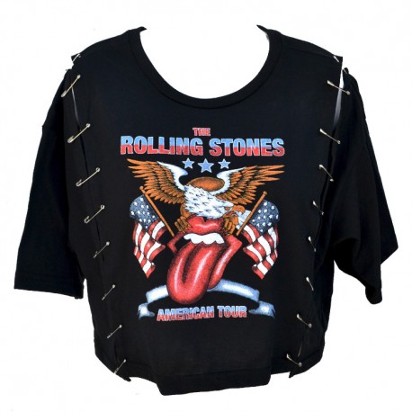 Rolling Stones Playera para Dama American Tour Safety Pins
