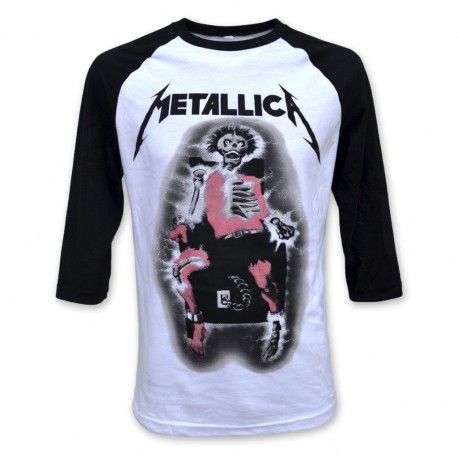 Metallica Slim Fit Shirt Electric Chair Raglan