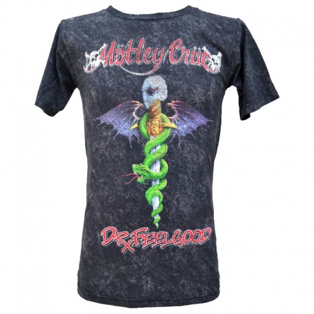 Motley Crue Shirt Dr Feelgood The Doctor Is Back Mineral Wash MXV
