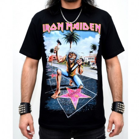 Iron Maiden Playera Somewhere Back In Time Tour - Los Angeles 2008 Event Reissue
