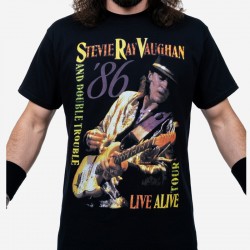 Stevie Ray Vaughan Playera Live Alive Tour 1986