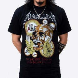 Metallica Playera Pushead Shortest Straw Vintage Black