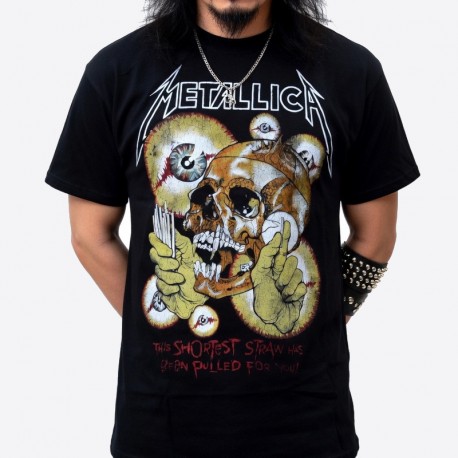 Metallica Shirt Pushead Shortest Straw Vintage Black