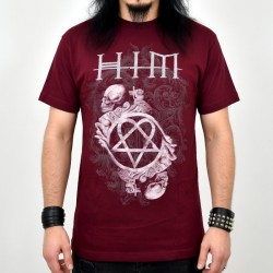 HIM Playera Slim Fit Heartagram Wine