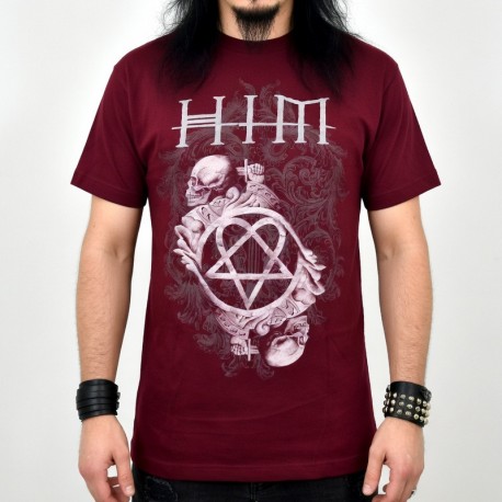 HIM Slim Fit Shirt Heartagram Wine