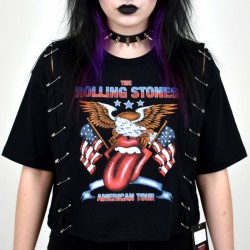 Rolling Stones Playera para Dama American Tour Safety Pins