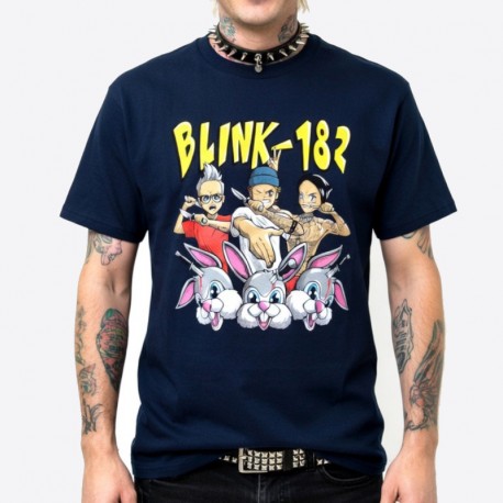 Blink 182 Playera Slim Fit Cartoon